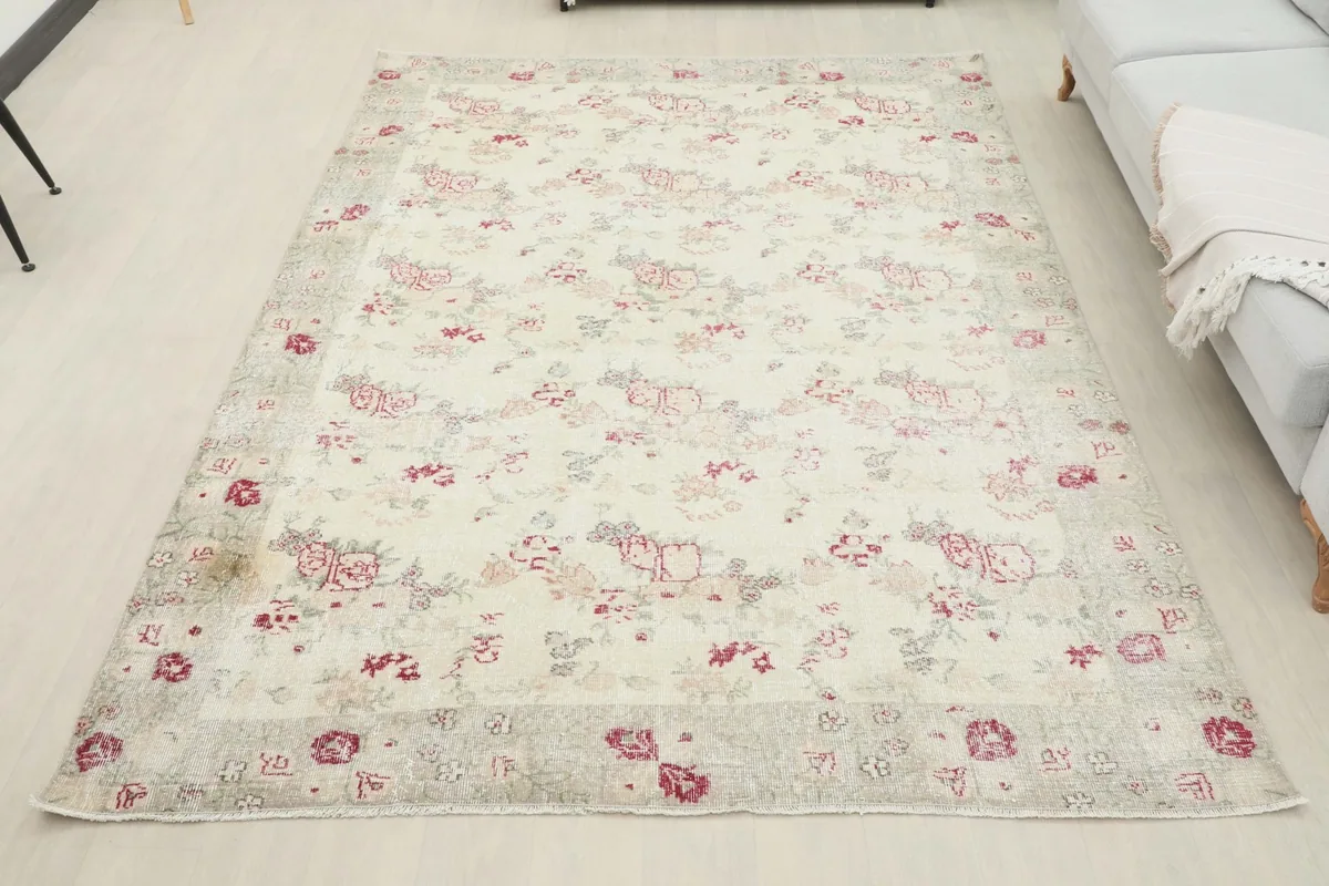 Full view of the rug in a room, offering a perspective on its size and how it fills the space