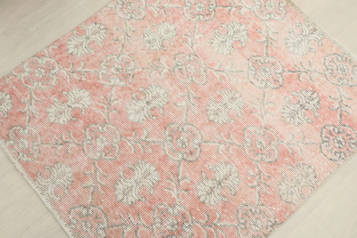 Overhead view of the rug showcasing its full pattern and color variations