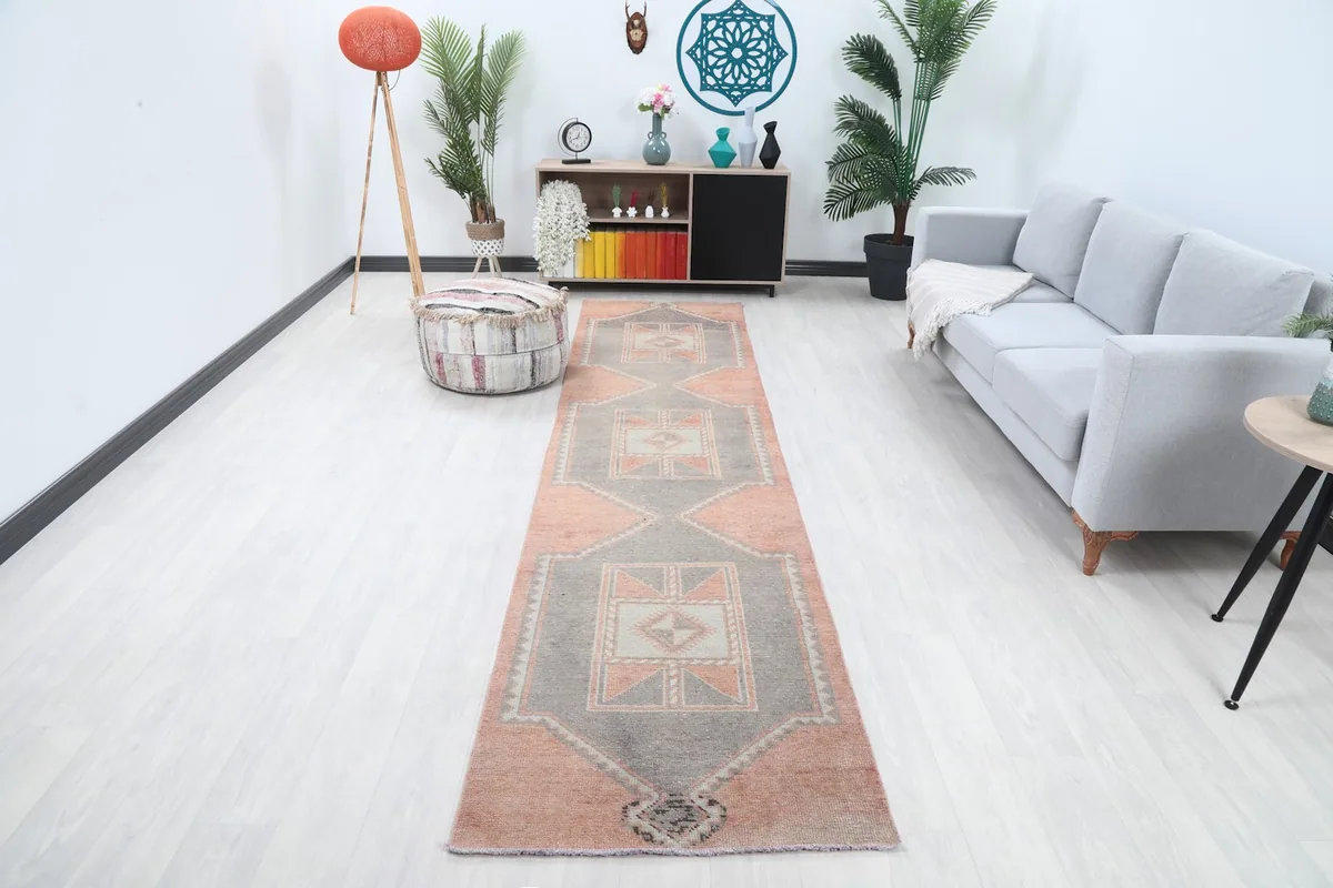 Runner rug displayed in a modern hallway setting from a wide angle