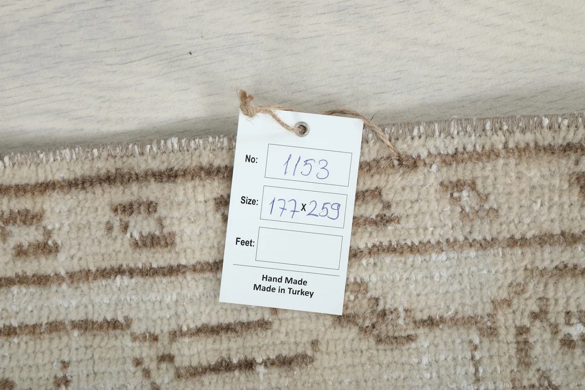 Ivory Beige Medallion Vintage Rug, photo 12