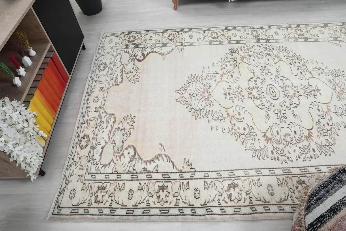 Wide angle view emphasizing the rug's size and overall design