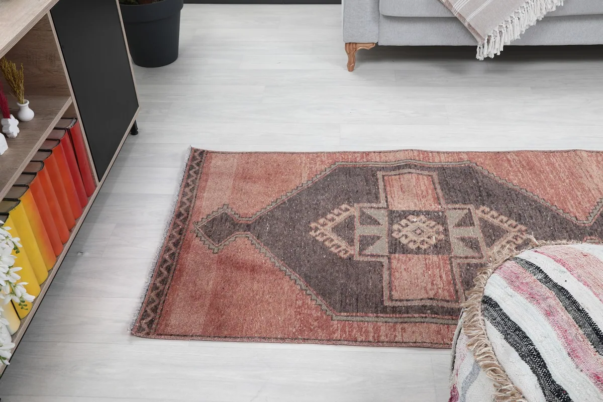 Overhead view showing the rug's full length and its visual impact in a room.