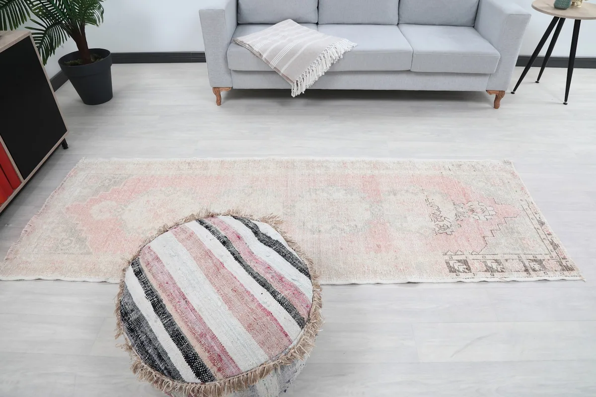 Overhead view of the runner in a room, showing its full length and placement.
