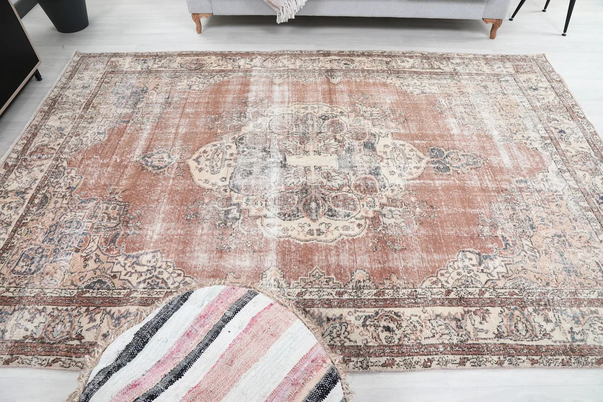 Full overhead view of the rug, showcasing the central medallion and overall pattern