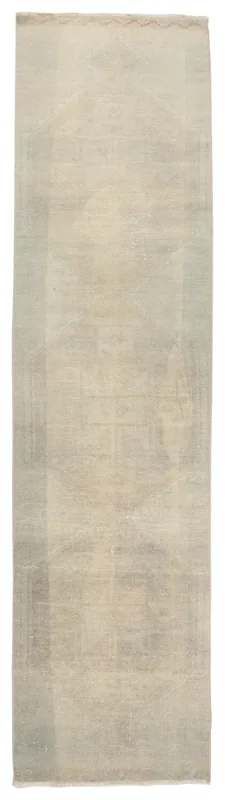 Full overhead view of the Muted Geometric Beige Runner, showcasing its entire length and design.
