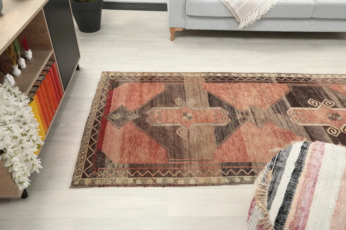 Full view of the runner rug extending across a room, complementing the decor