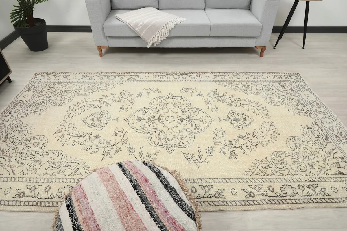 Full view of the rug from the front, showcasing its size and design in the room
