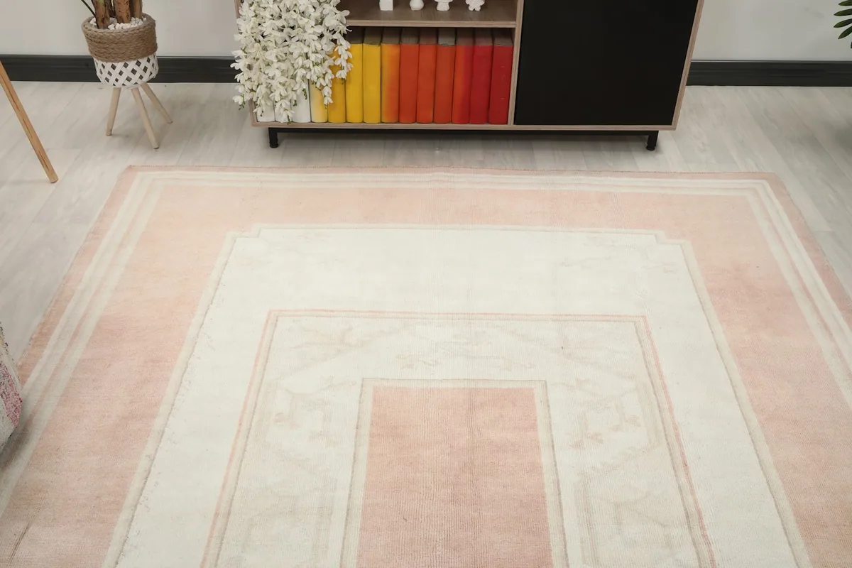 Overhead angle of the rug showing its placement relative to room furniture