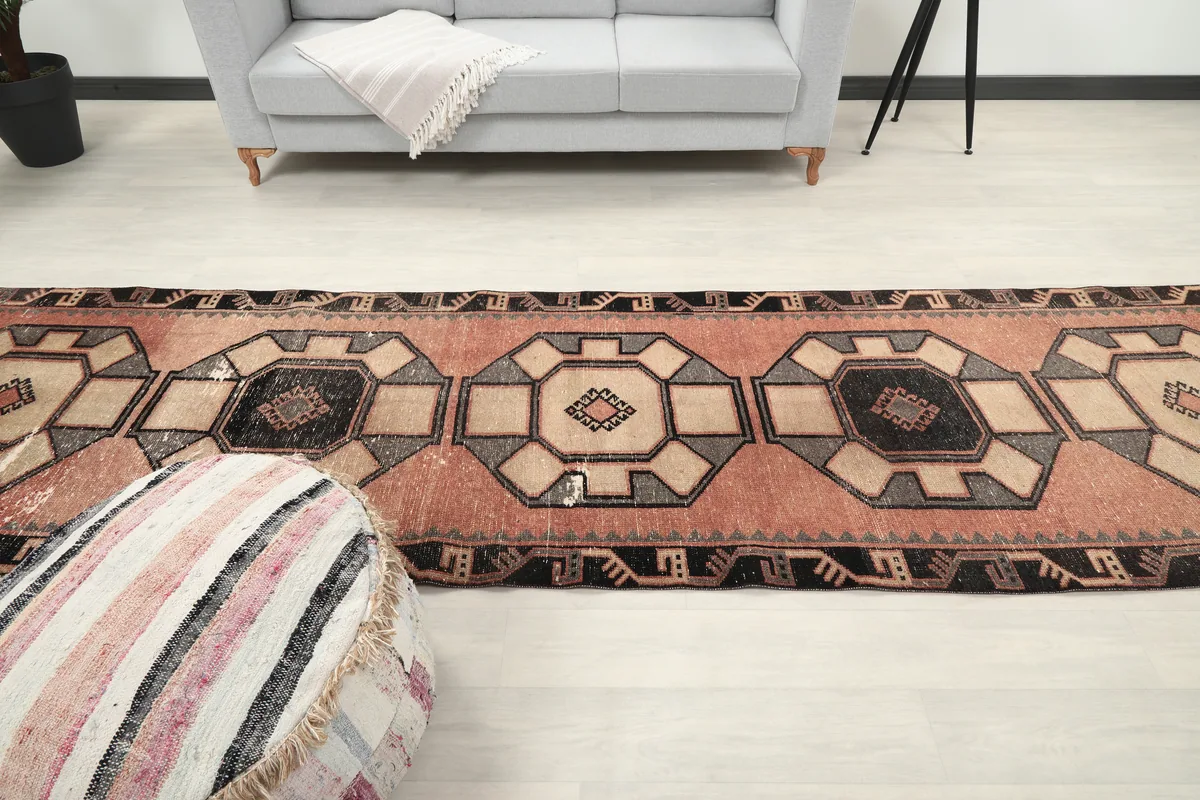 View of the runner in a home decor setting, showcasing its visual impact
