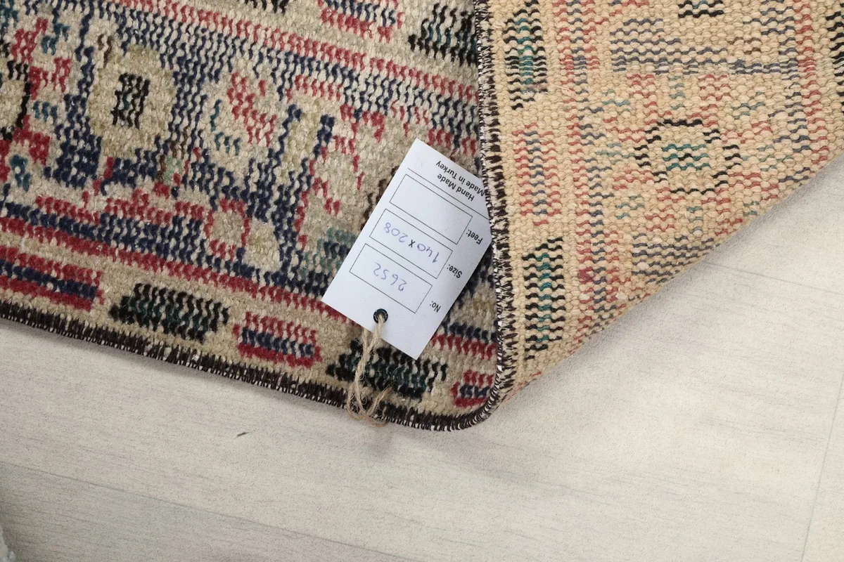 Rug tag showing product identification details and origin