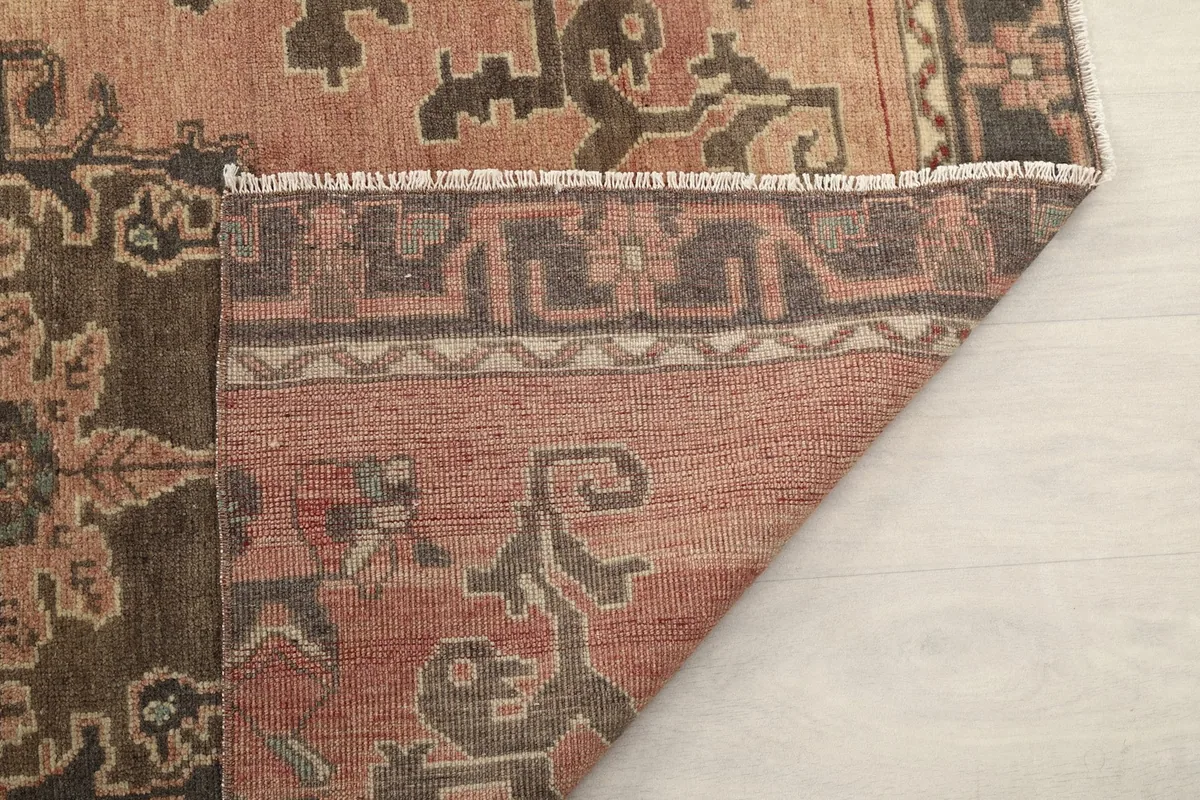 Another view of the folded corner, revealing the reverse side of the runner
