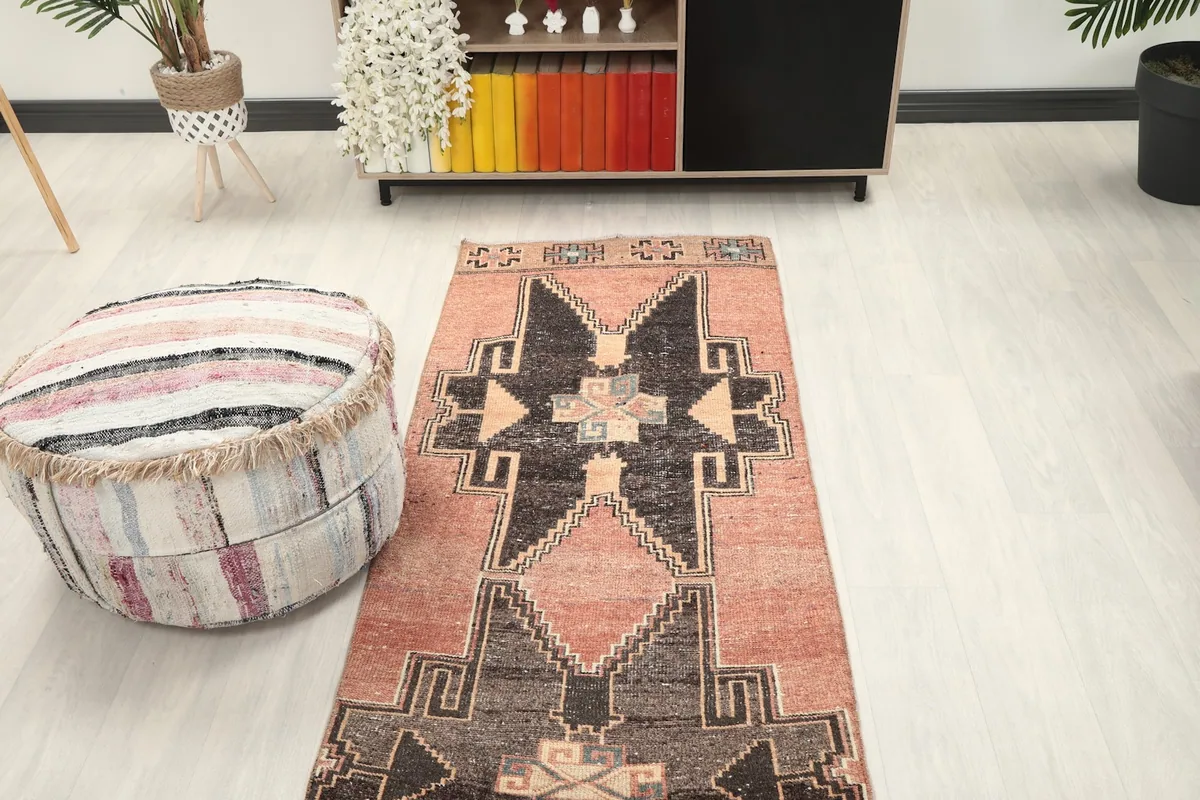 Overhead room view of the runner rug, showing its placement in the space.