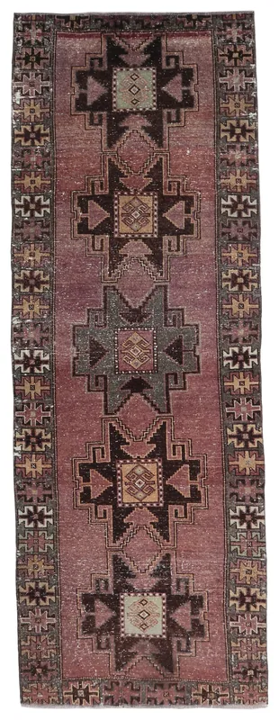 Rose Geometric Anatolian Runner full top view