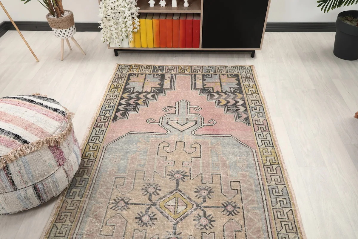Overhead view of the runner in a room, highlighting its placement and scale next to furniture