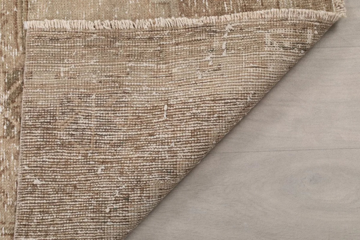 Another view of the rug's underside, showcasing the quality of the hand-knotting