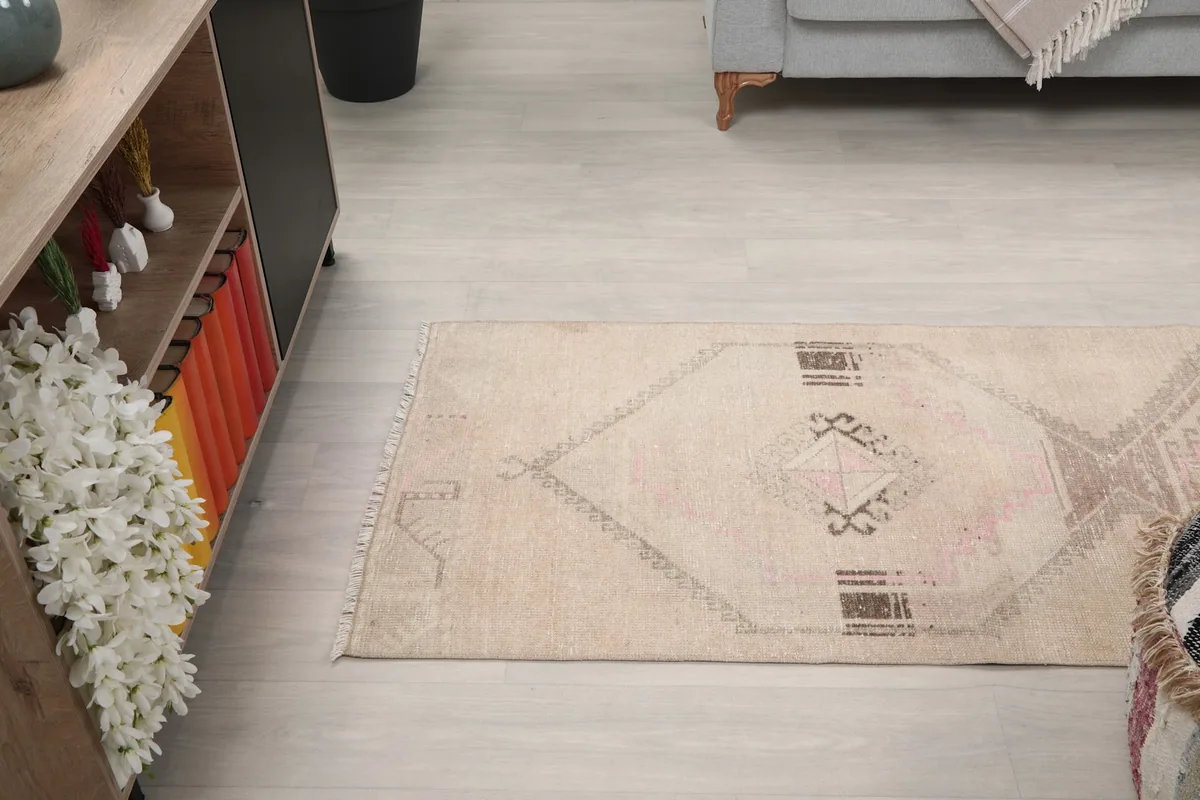 Overhead shot of a section of the runner, emphasizing the repeating geometric designs.