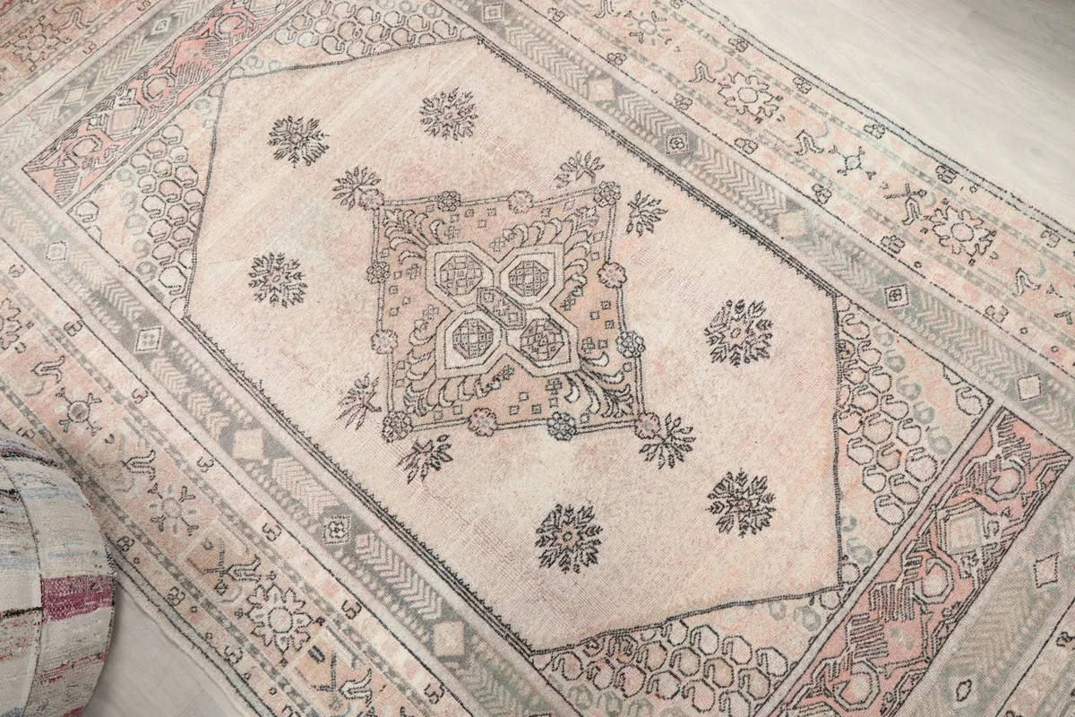 Overhead view focusing on the central geometric medallion and overall design