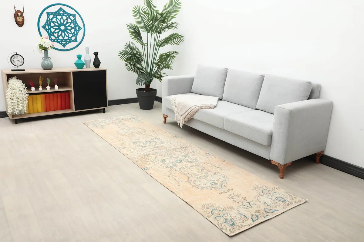 Wide shot of the runner rug in a room, highlighting its placement and how it complements the decor.