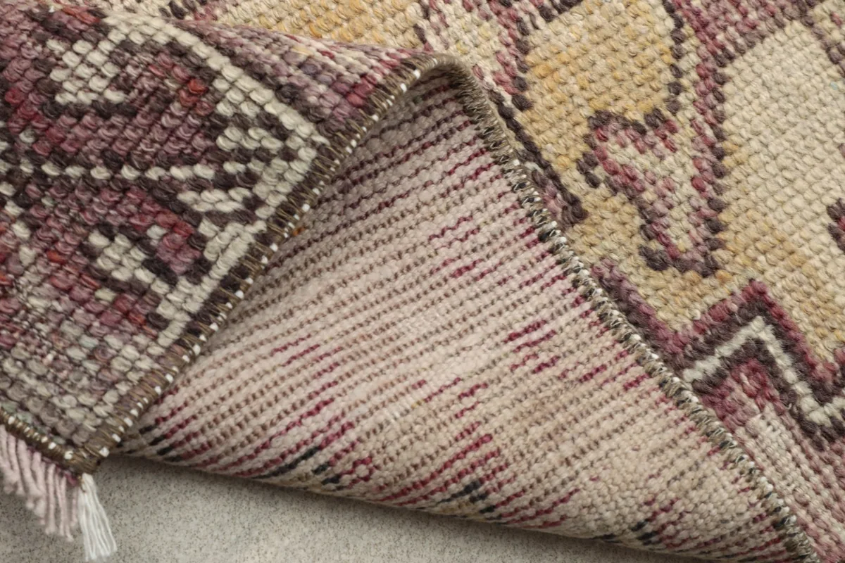 Another view of the back of the rug, detailing the tight weave and craftsmanship