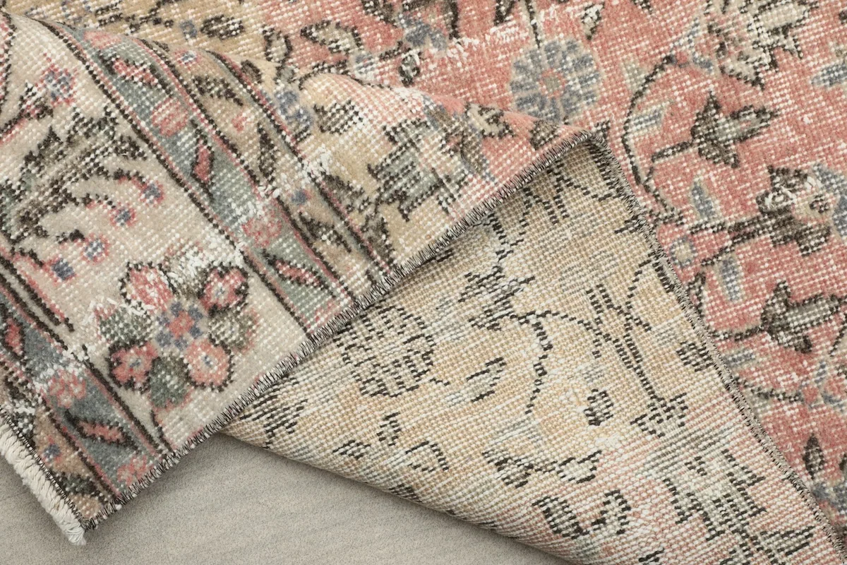 Another view of the rug's back, highlighting the craftsmanship and tight weave