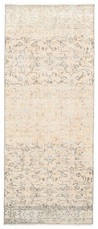Full overhead view of the 2'11" x 13'0" rust Anatolian geometric runner rug on a white background.