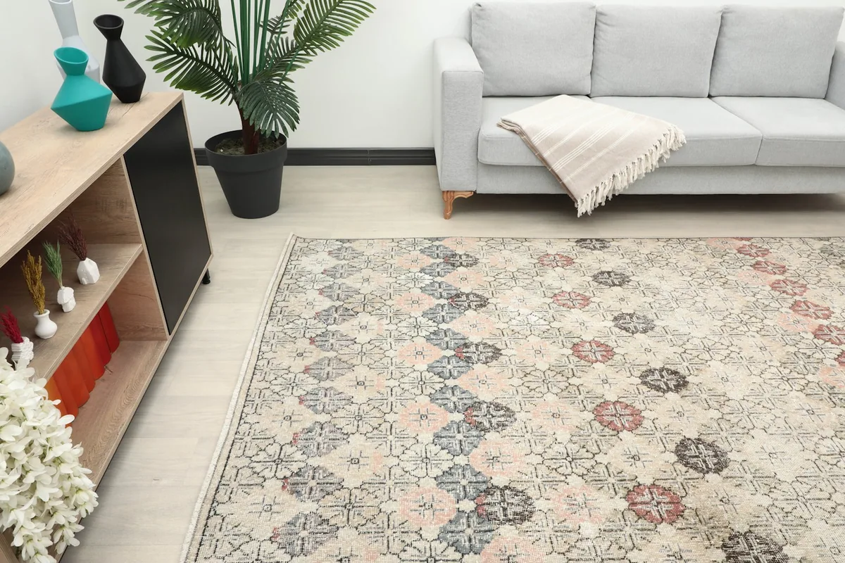 Rug in a living space, showcasing its blend with modern decor elements