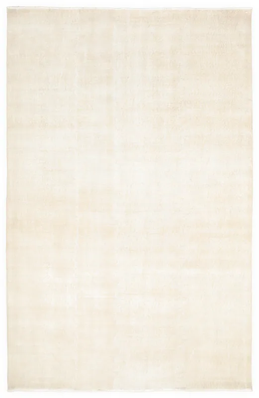 Full overhead view of the beige minimalist vintage rug on a white background