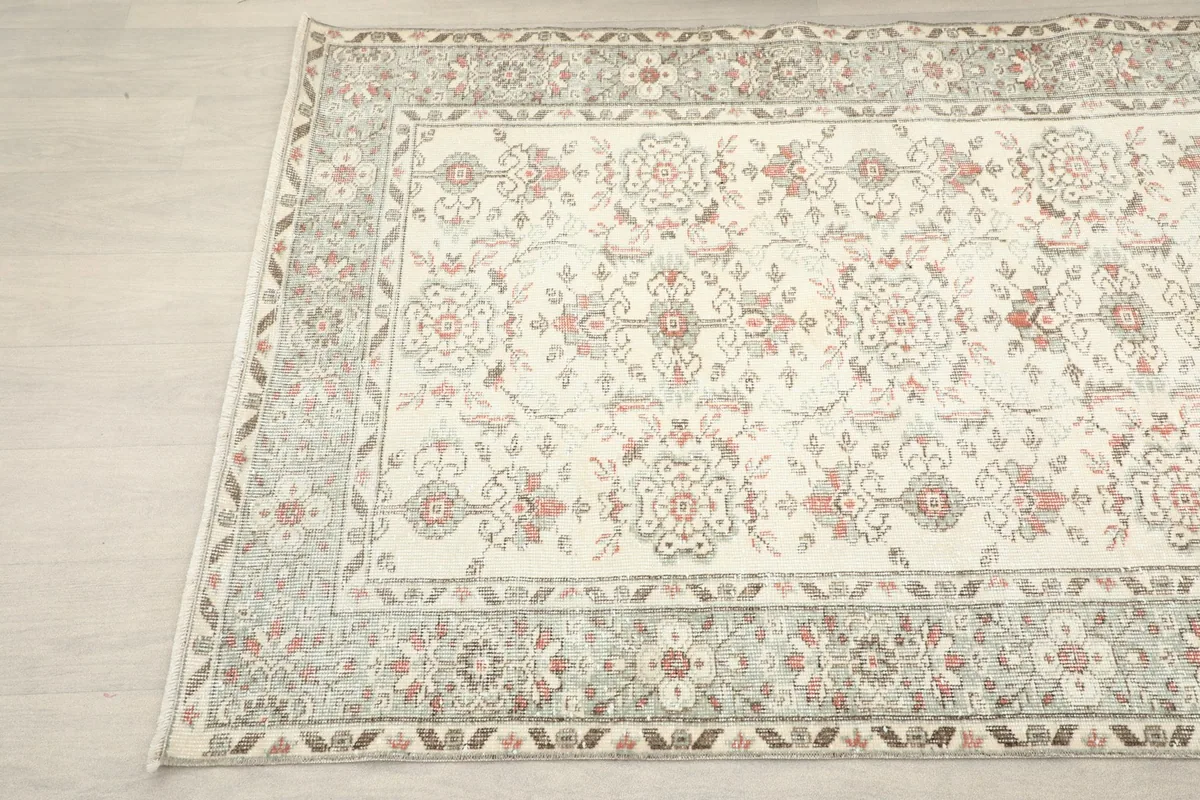 Another angled perspective of the rug, focusing on its overall design and colors