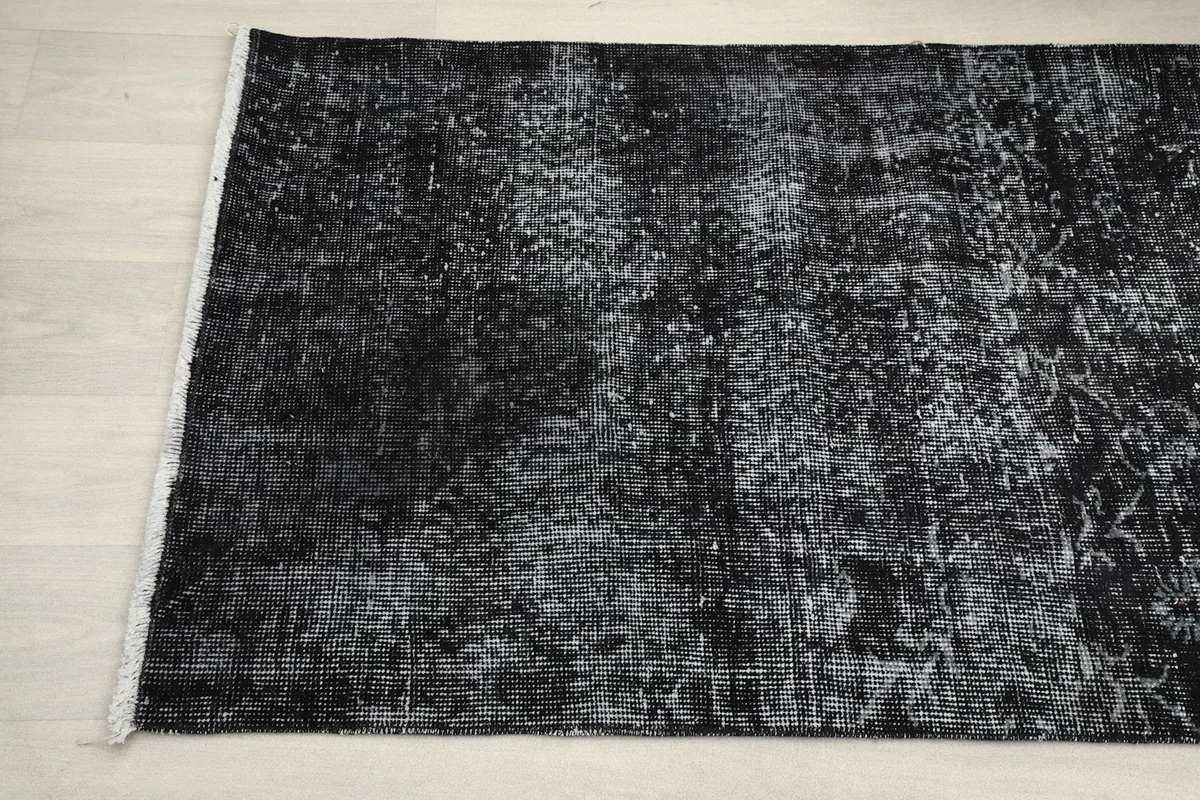 Overhead view of the other end of the runner, showcasing the distressed texture and color variation.