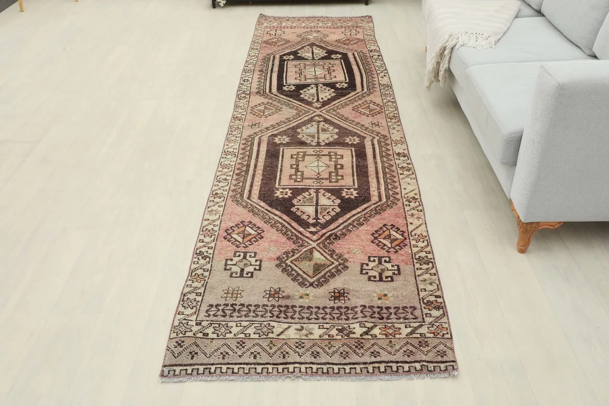 Full overhead view of the runner rug in a room setting
