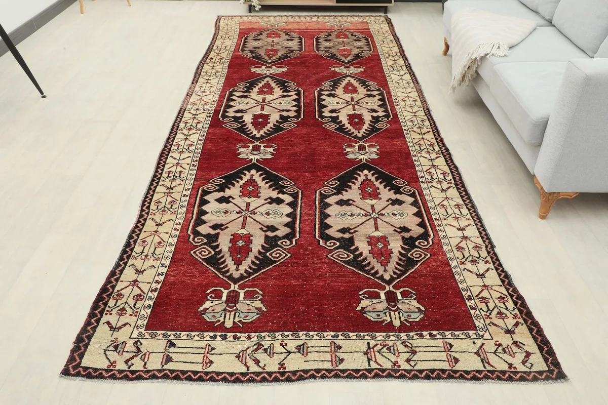 Full overhead view of the runner rug, showcasing its complete design and colors