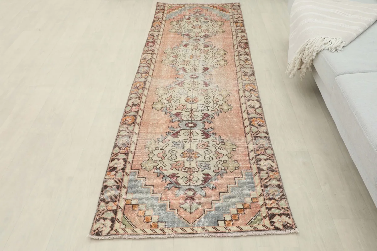 Overhead view of the entire runner rug laid out in a room