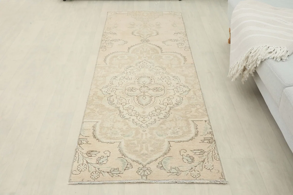 Full view of the runner rug in a room, providing a sense of its overall presence and design.