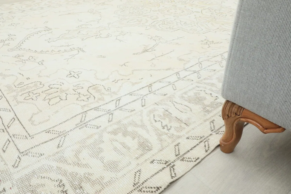 Rug placed under a sofa, showing how it fits into a living space