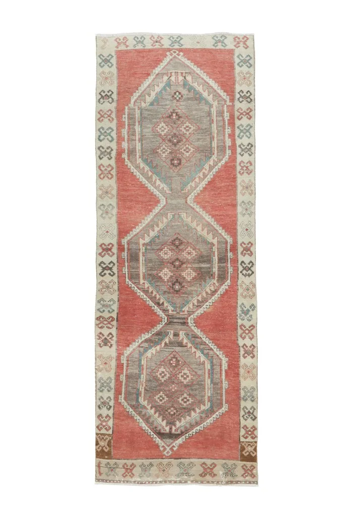 Overhead view of the entire runner on a white background, displaying its full design.