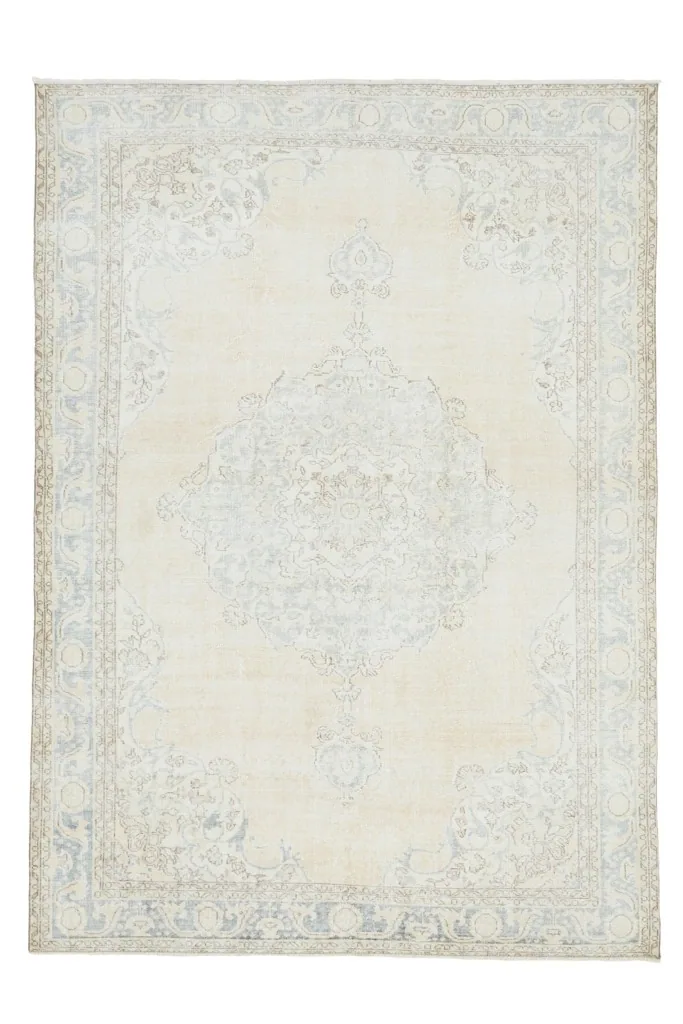 Overhead view of the entire rug, showcasing its full design and colors