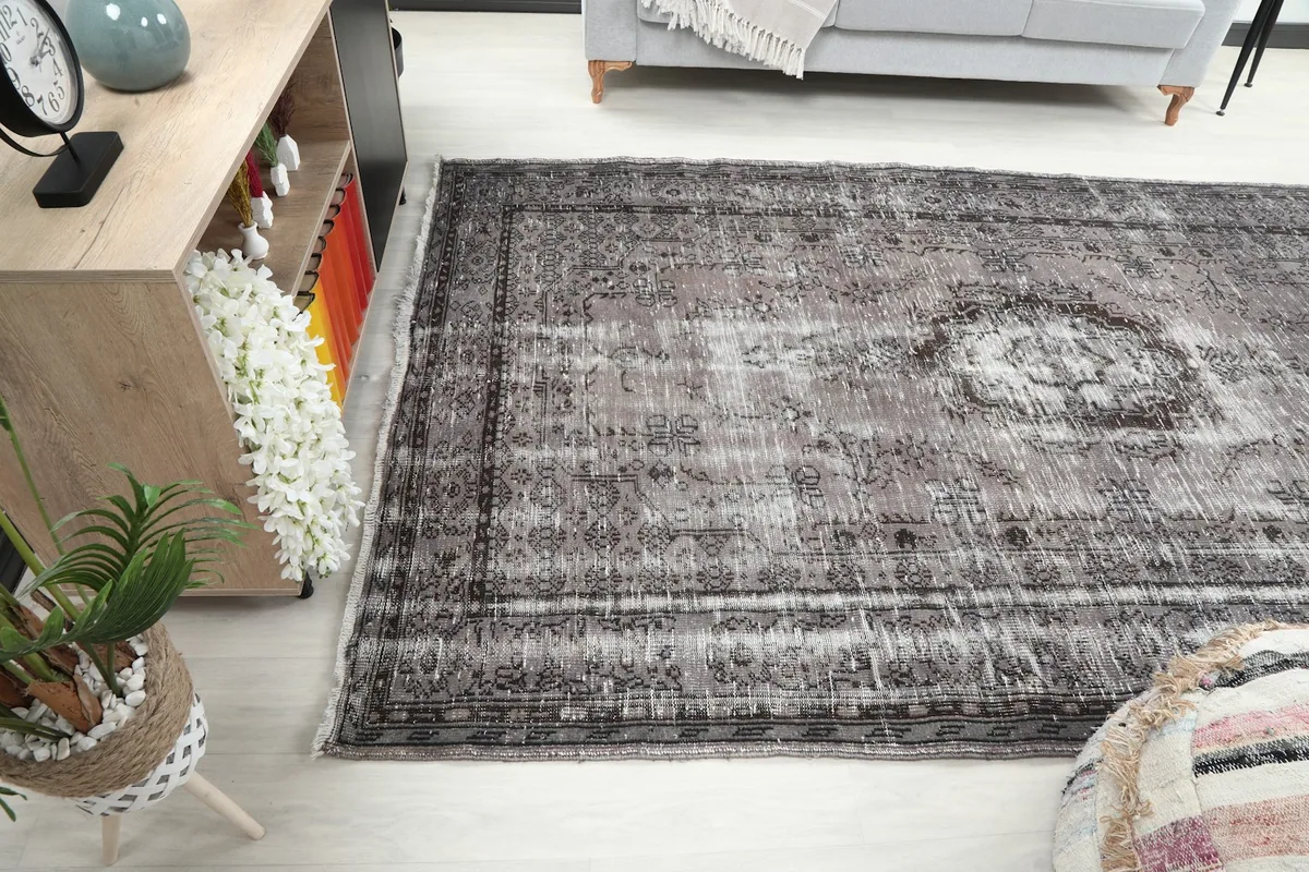 Area rug in a room setting from a different angle, showcasing its medium size
