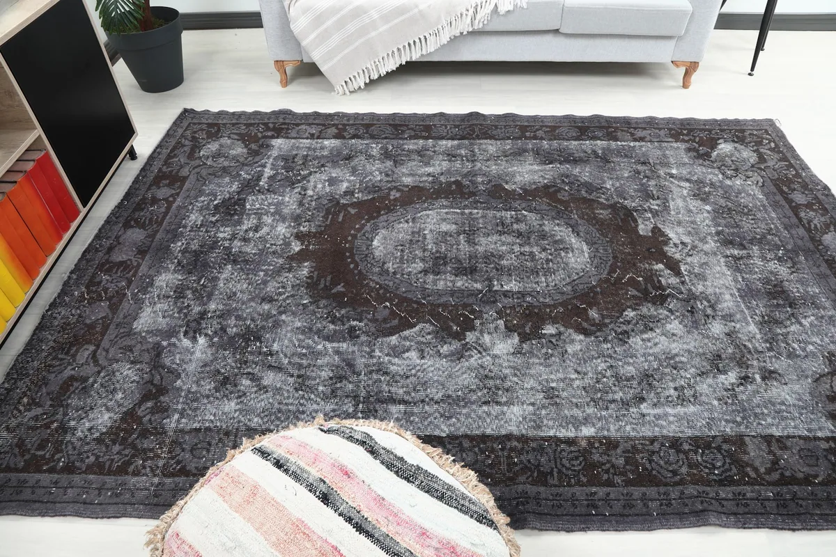 Full room view of the rug from another angle, showcasing its size and placement