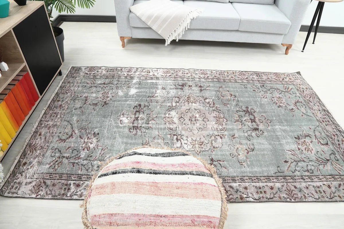 Full room view of the rug, providing context for its size and style in a home setting