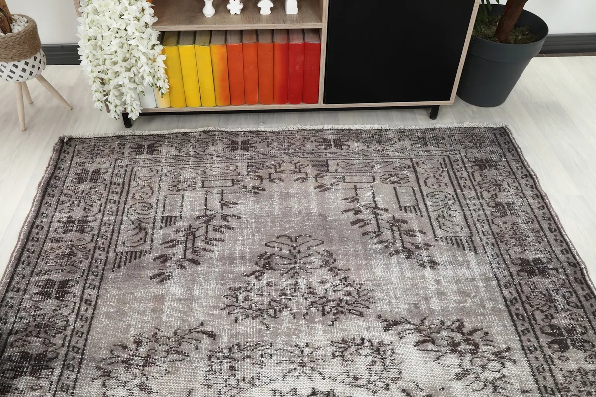 Overhead view showing the full length of the rug and its symmetrical design