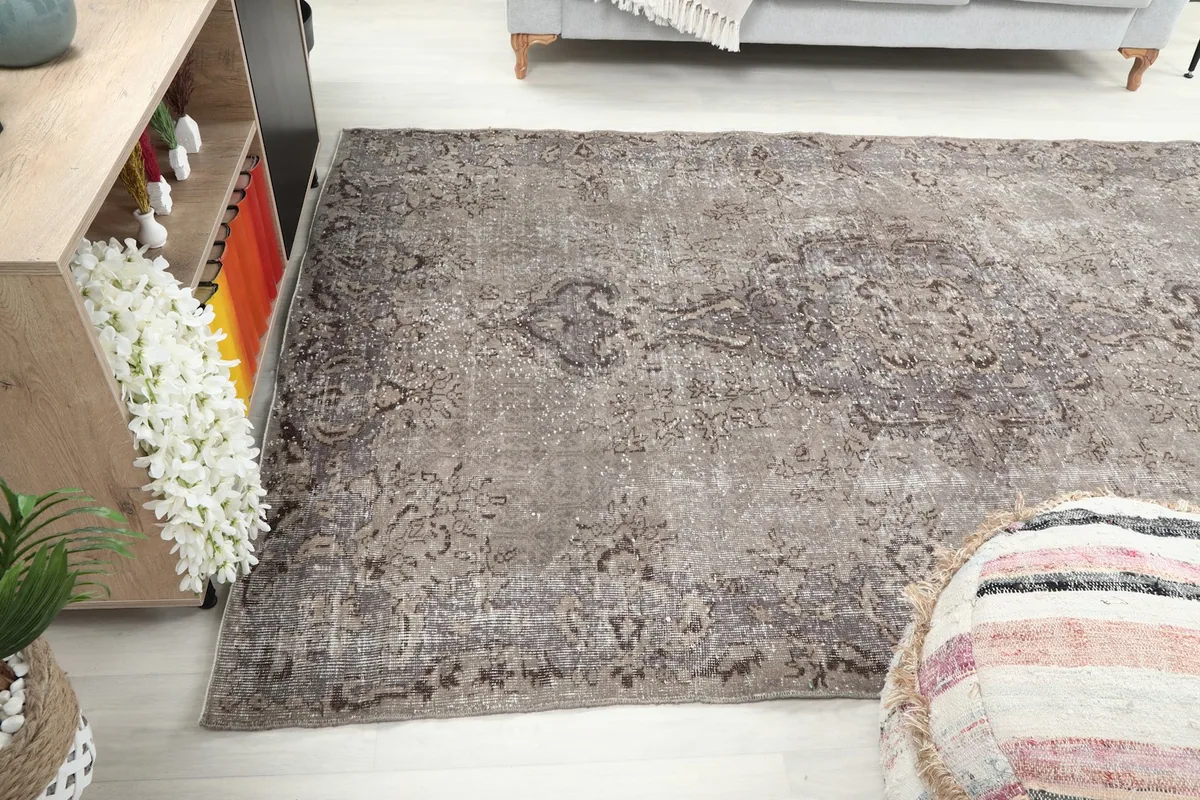 Rug placed in a room, viewed from a different angle to show its integration with decor