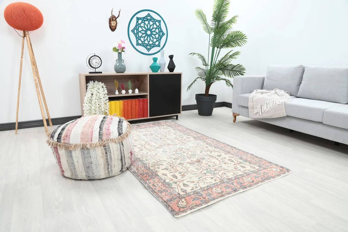 Another room view of the rug from a different angle, showcasing its full presence.
