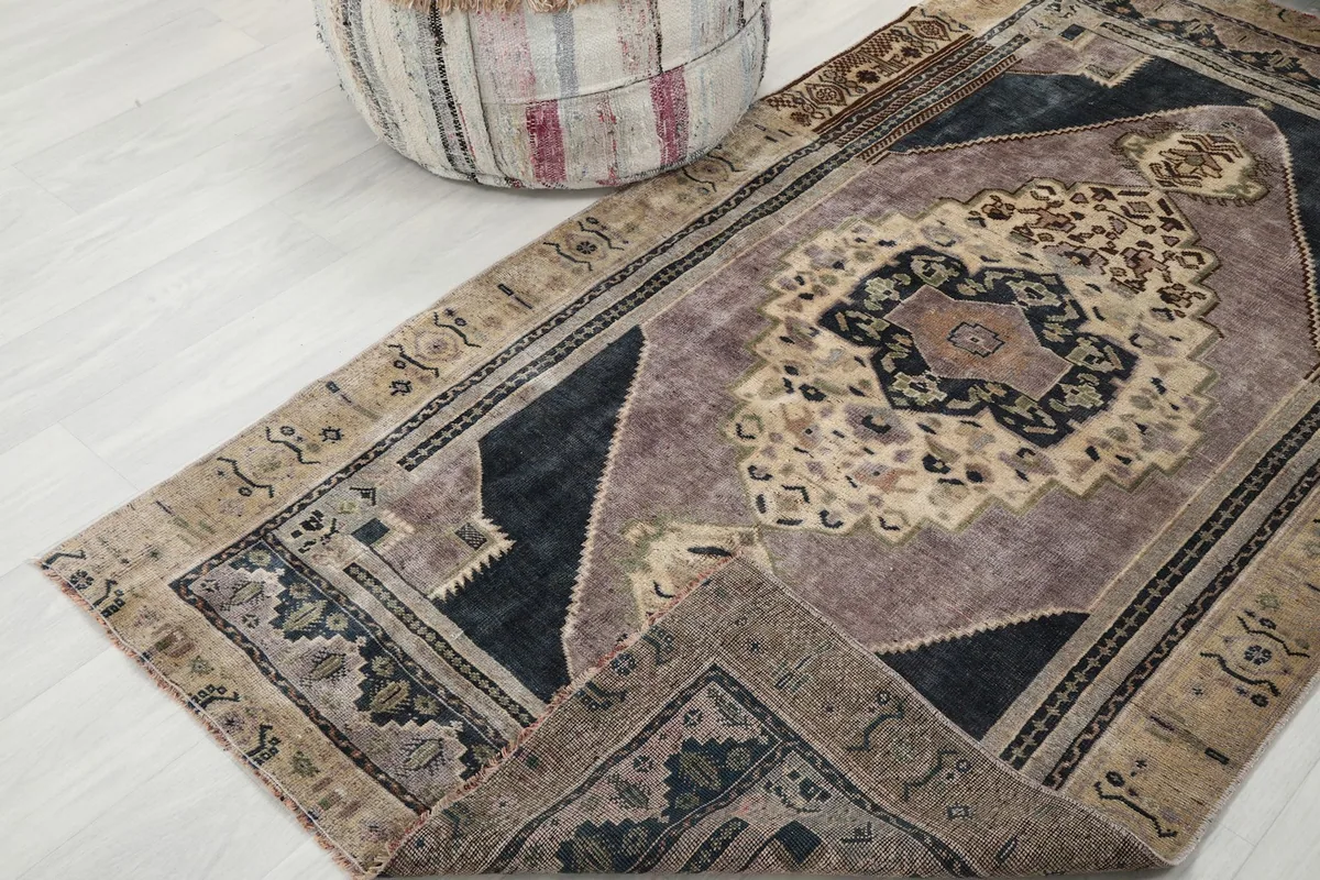 Angled view of the rug, showing its full length and how the colors appear from a different perspective.