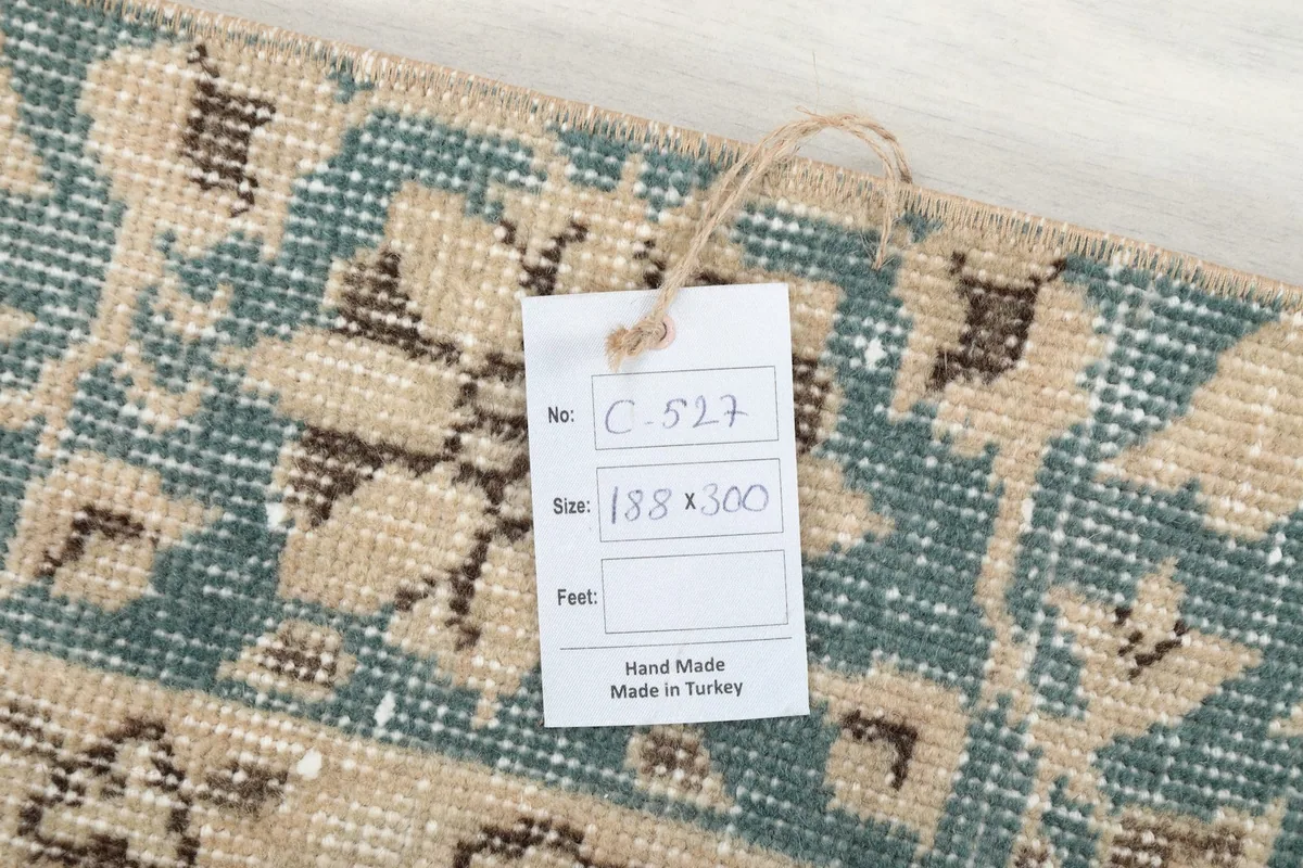 Beige Blue Floral Anatolian Rug, photo 12