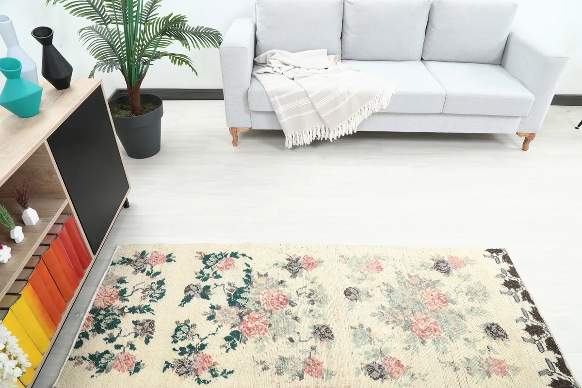 Overhead view of the runner in the room setting, emphasizing the overall design and colors.