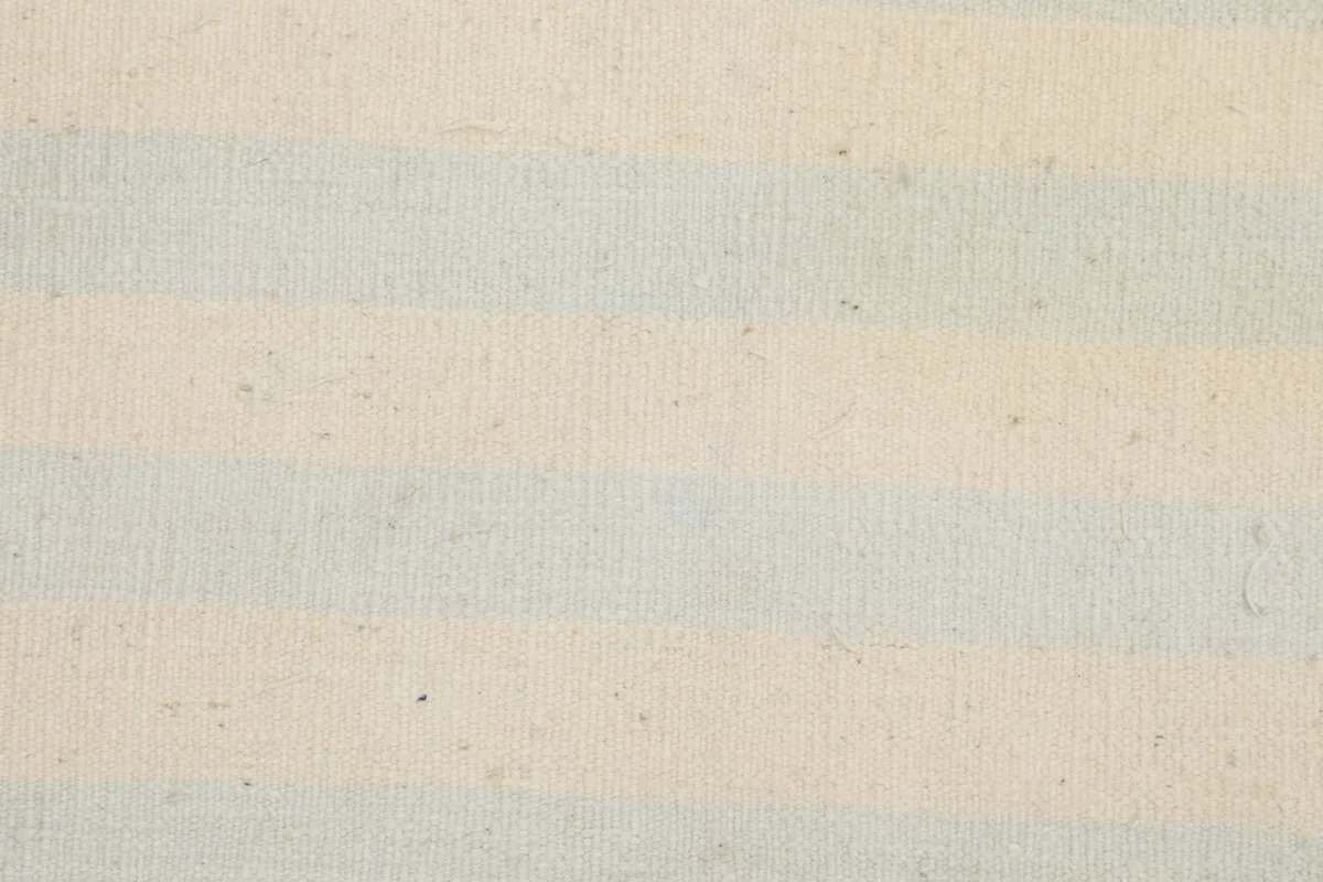 Detailed view of the wool pile texture and striped design.