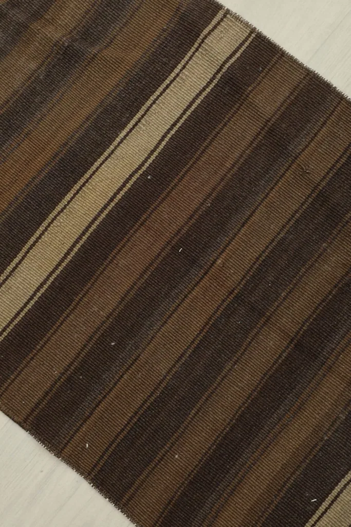 Overhead angled view highlighting the natural color variations within the brown and tan stripes