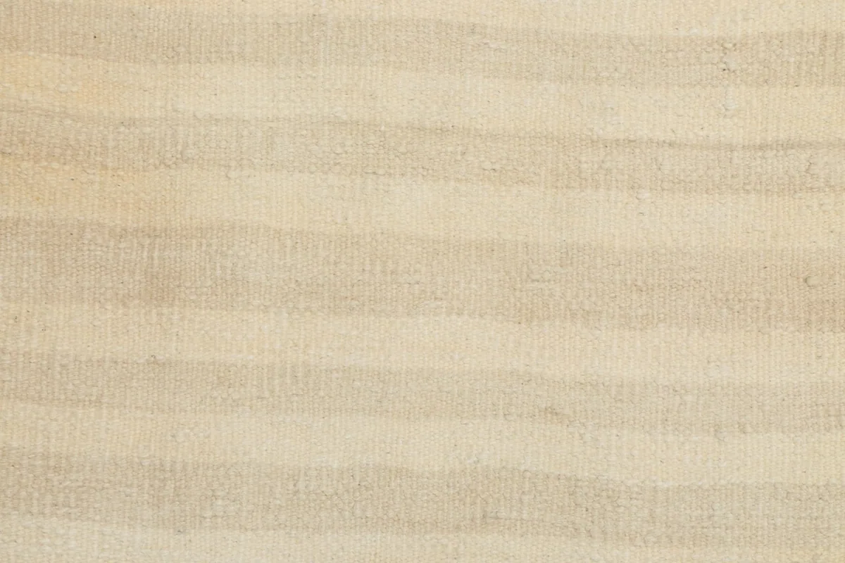 Overhead close-up of the low wool pile and striped pattern