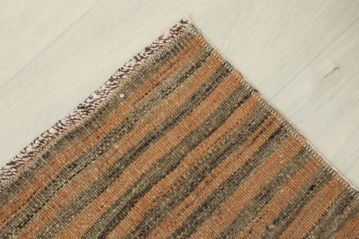 Corner view of the rug, illustrating the hand-knotted construction and color blend.