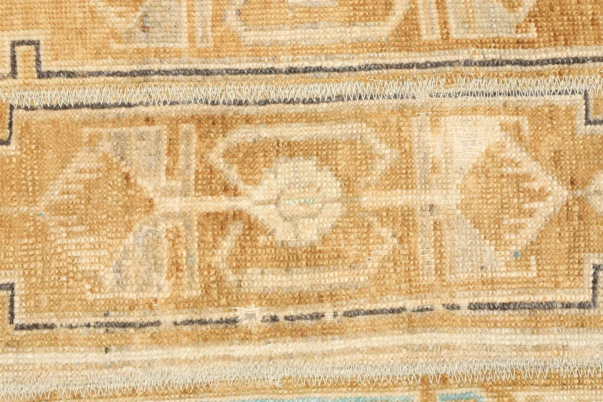 Detailed view of the central geometric designs and color variations
